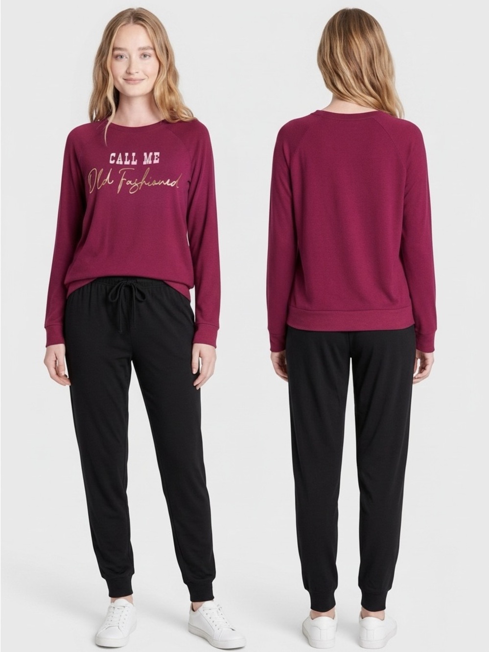 NWT PJ Salvage Call Me Old Fashioned Lounge Crewneck M Port Red Graphic Pajama